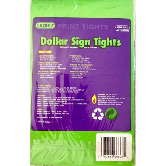 Ladies Dollar Sign Tights One Size Black Silver Sexy Stockings Costume Cosplay - Picture 6 of 8